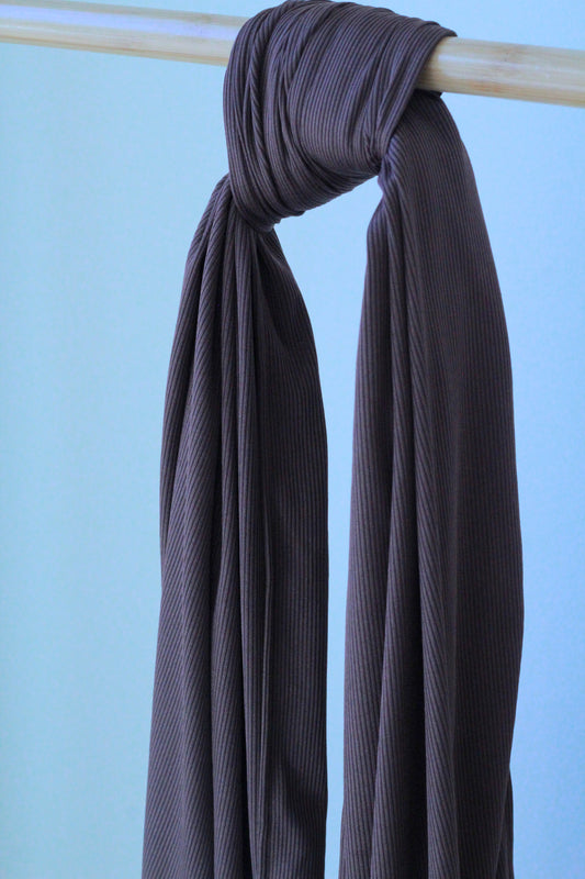 Batool-Black Premium Ribbed Jersey Hijab